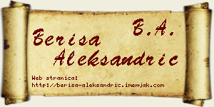 Beriša Aleksandrić vizit kartica